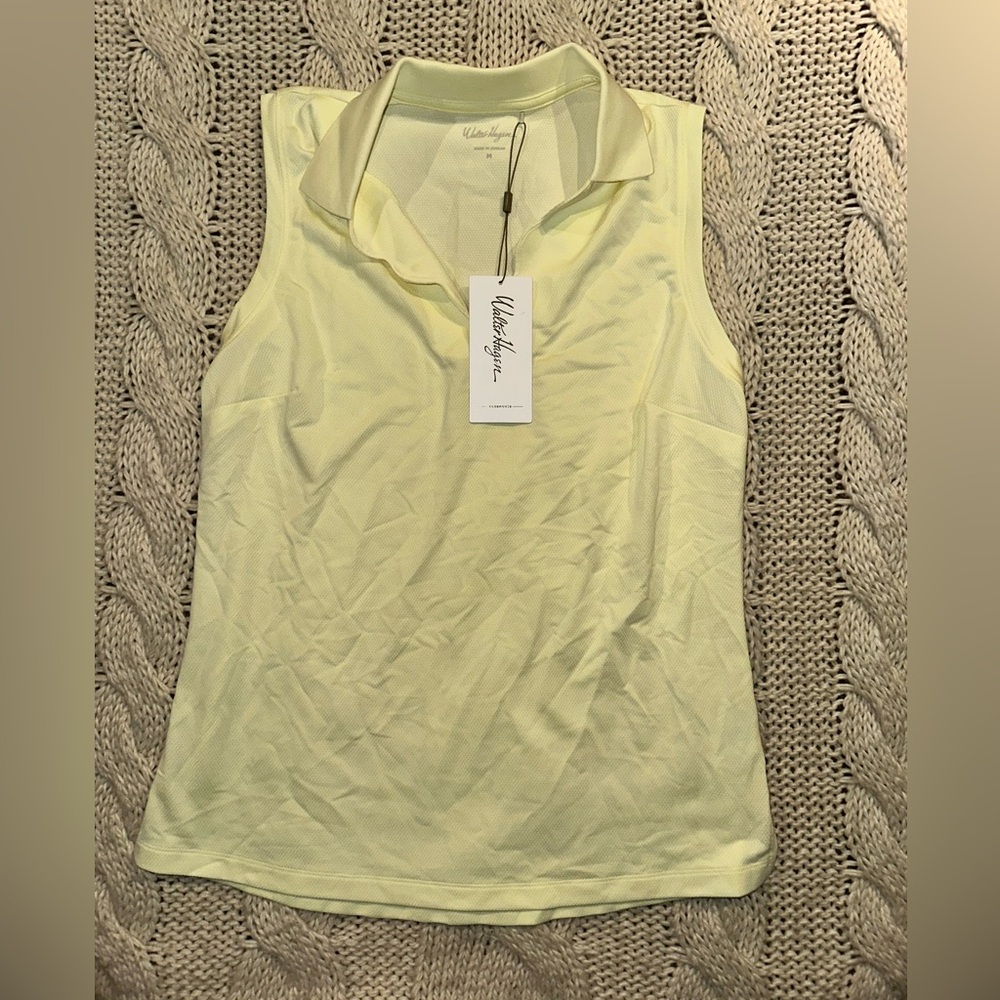 Walter Hagen clubhouse scallops polo‎ Women's Sleeveless Top (M)